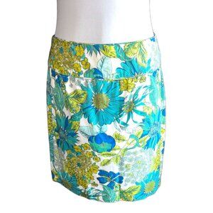 Vintage Tyler Boe Womens Floral Print Cotton Skirt Size 6 100% Cotton
